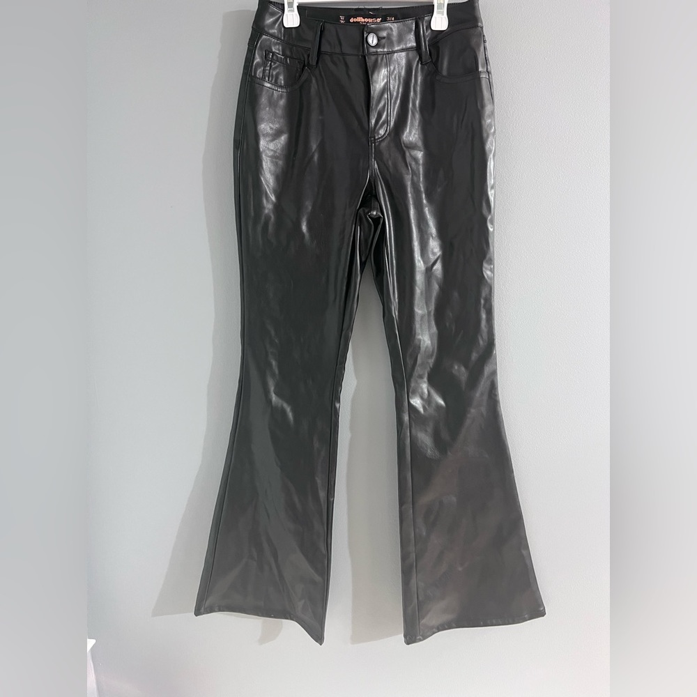 ( Size 3/4 ) Dollhouse leather high rise flare jeans